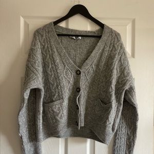 Zara Gray Cable Knit Cardigan